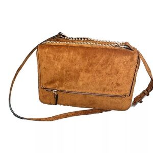 Eloquii Brown Sued Cross Body Bag